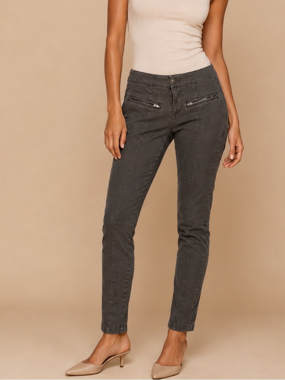 LOFT Outlet Petite Skinny Ankle Pants Gray | Size 00P